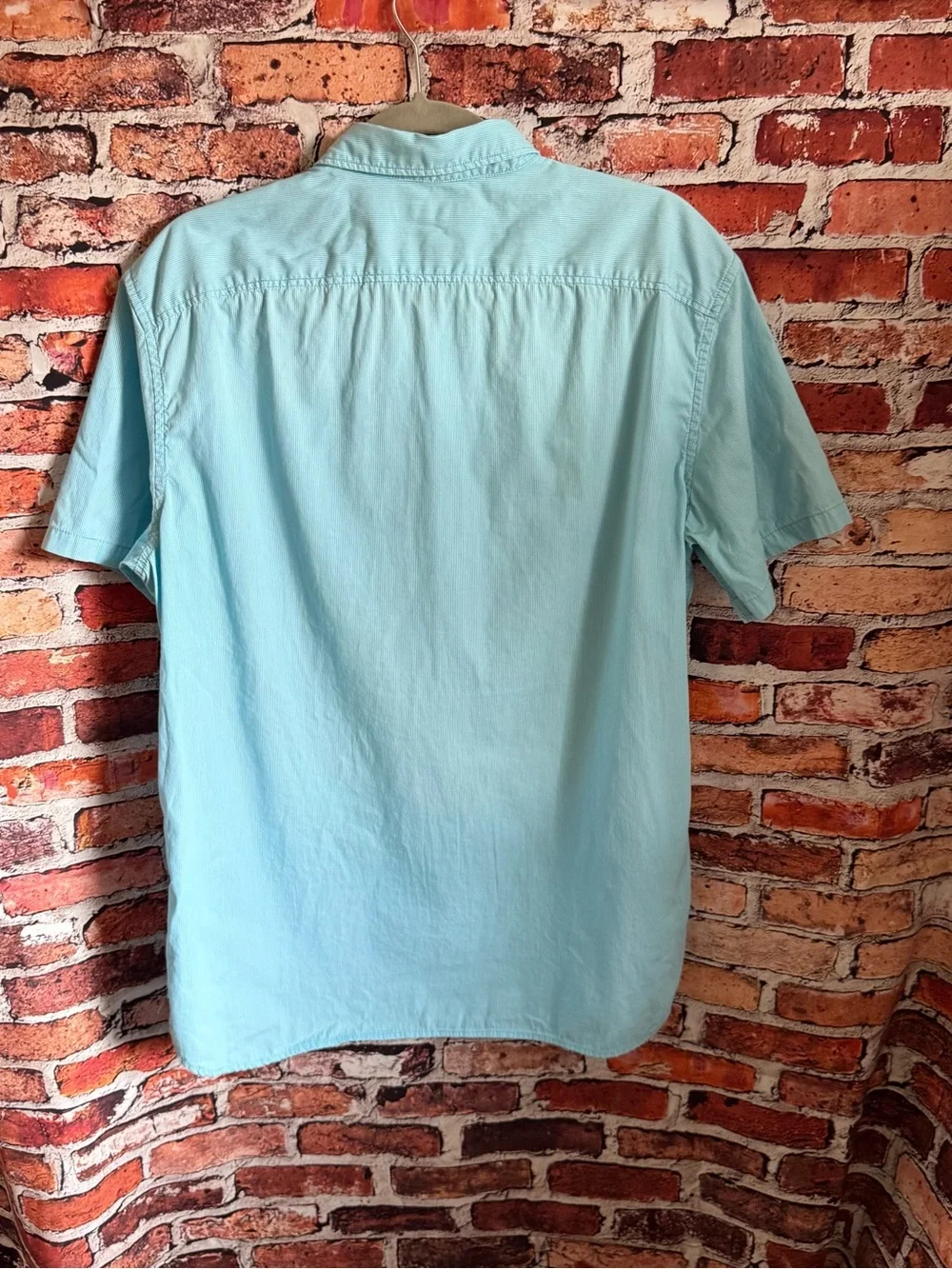 Banana Republic Men's Large Camden Fit Sky Blue Short-Sleeve Button-Down Shirt